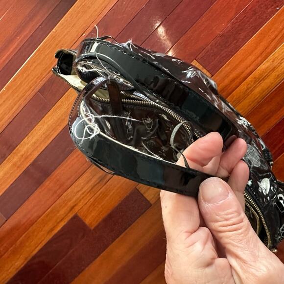 Kate Spade Mai Tai Drinks Tote Bag Weekender Black Vinyl Vacation Island Baby - Picture 8 of 12